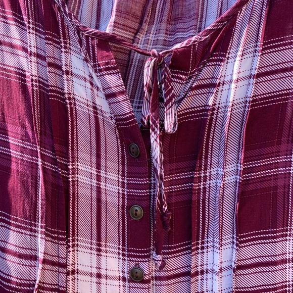 Torrid Plaid Challis Pintuck Blouse Long Sleeve Top
Burgundy - Picture 4 of 8